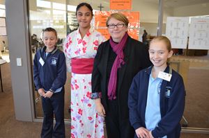 St Monica students with School Principal Ms Richmond and Yr 10 Japanese student